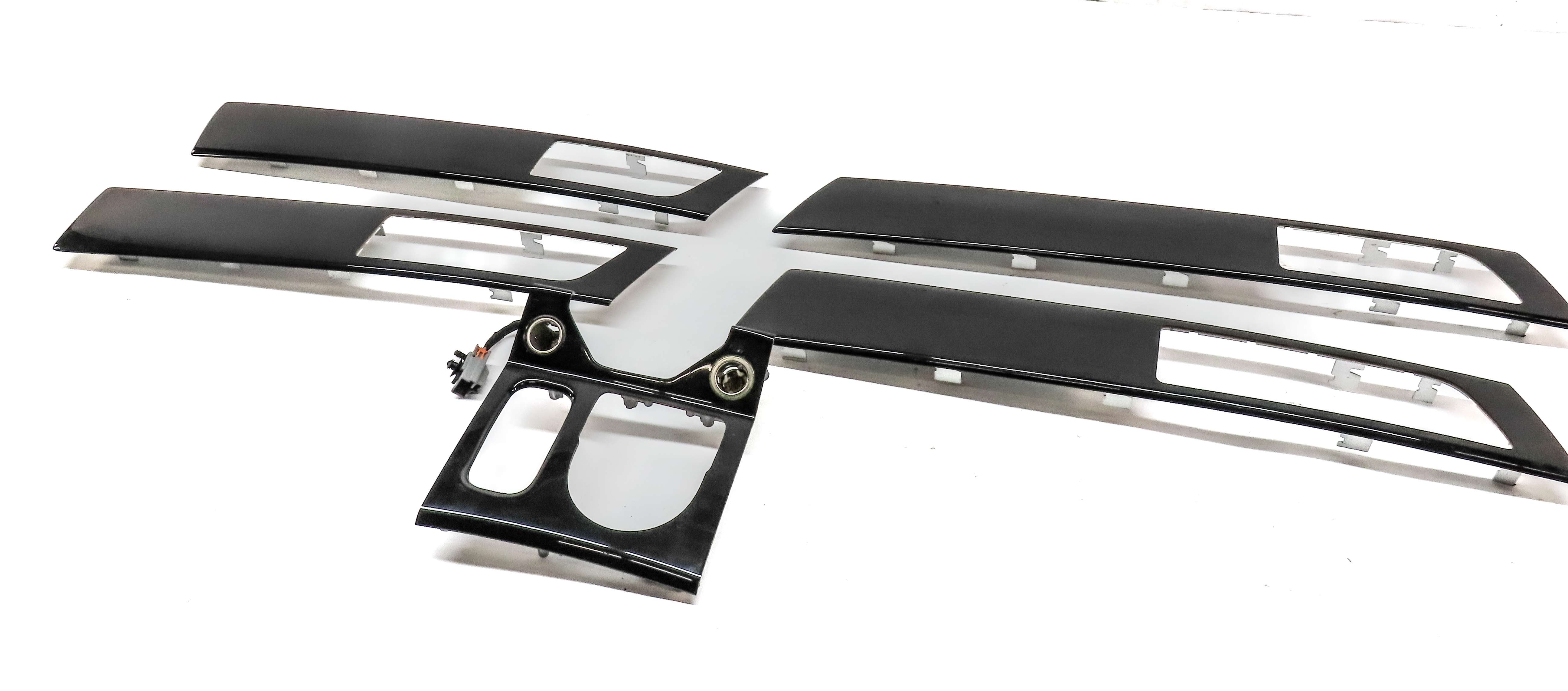 12 ROVER LR4 (L319) INTERIOR FRONT REAR DOOR CENTER CONSOLE TRIM SET (BLACK) — exact item pictured